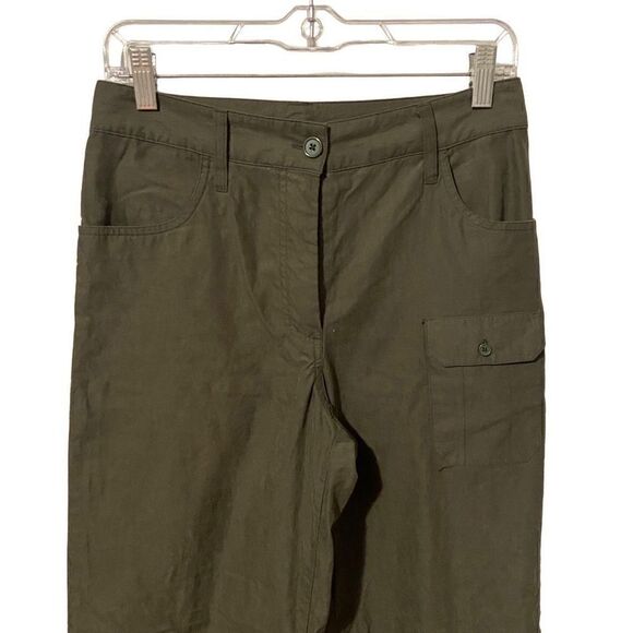 Express Bleus High Rise Wide Leg Olive Pants - Picture 5 of 7